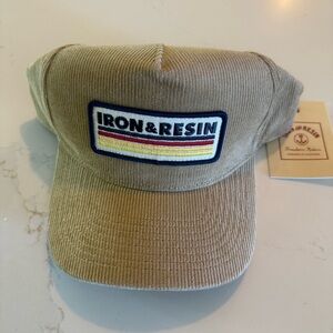 Iron & Resin Corduroy Khaki Cap with Logo Patch